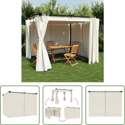 Immagine prodotto di Il Padiglione Living Store con tende crema 3x3 m in acciaio