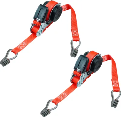 Produktbild von 2x Automatik Ratschenspanngurt, 5m x 25mm, 700 daN, Doppelspitzhaken von PETEX