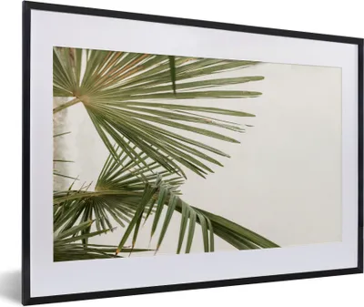 Produktbild von MuchoWow® Gerahmtes Poster Palme - Blätter - Grün 60x40 cm - Poster mit Schwarzem Bilderrahmen Wandposter Rahmen Foto Bilder - Schlafzimmer - Plakat in Rahmen - Drucken