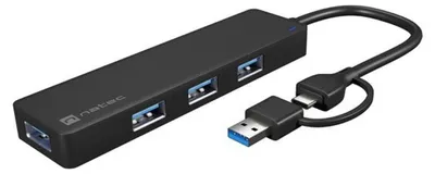 Zdjęcie produktu dla Natec NATEC Mayfly USB 3.2 Gen 1 (3.1 Gen 1) Typ-A + Typ-C 5000 Mbit/s Czarny