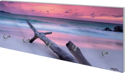 Produktbild von Wallario Flurgarderobe Wandgarderobe aus Glas, mit 5 Haken, Größe 80 x 30 cm, Motiv Abendhimmel bei Sonnenuntergang