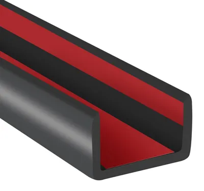 Zdjęcie produktu dla Samoprzylepna listwa uszczelniająca z gumy, profil U, czarna, 38 mm, 6 metrów, wykonana z EPDM