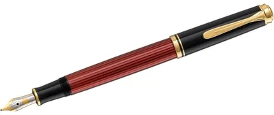 Produktbild von Pelikan Souverän 600, Schwarz, Gold, Rot, Integriertes Befüllsystem, Gold/Rhodium, Medium, Beidhändig, 1 Stück(e)
