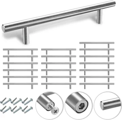 Zdjęcie produktu dla Fiqops uchwyt szafki uchwyt meblowy uchwyt kuchenny uchwyt drzwi uchwyt kuchenny 188 * 128 * 12MM 20 sztuk