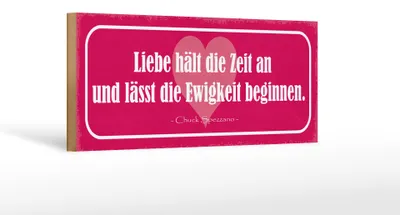 Produktbild von Holzschild Spruch 27x10cm Liebe hält die Zeit an und lässt