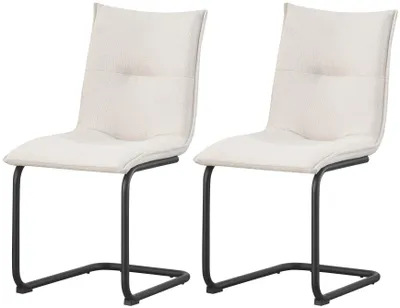 Productafbeelding van xonox.home Schwinger-stoel, set van 2, model Sonja, met stoffen bekleding in crème (breedte/hoogte/diepte): 46 x 89 x 57 cm