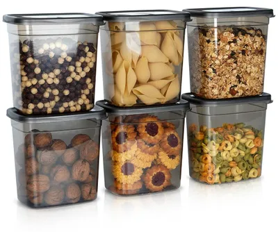 Produktbild von Vilde | Vorratsdosen 6er Set - 1,85 L - 16,5x16 cm - Kunststoff - Mikrowellengeeignet - Grau Transparent
