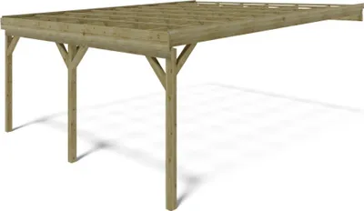 Produktbild von Carport Garagendach 5,80x5,06 m - 29 m2 - an der Hauswand montiert