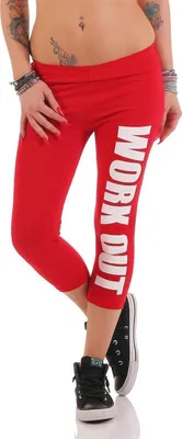 Produktbild von Leggings WORK OUT 3/4 Sporthose Baumwolle; Rot 2XL/44