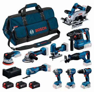 Zdjęcie produktu dla Zestaw BOSCH Professional 10 narzędzi 18 V 0615A500EH