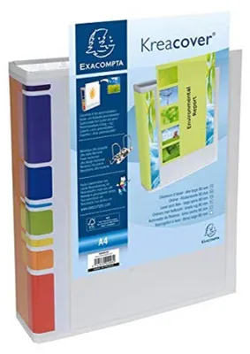 Zdjęcie produktu dla Segregator Exacompta 10x, grzbiet 80 mm, 2 tuleje zewnętrzne, A4, Kreacover, biały, 200802H
