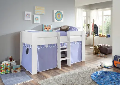 Produktbild von Relita Halbhochbett ANDI Liegefläche 90 x 20 cm Nachbildung natur inkl. Vorhang; BH1684117+TX5002048