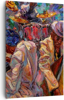 Produktbild von Bild auf Leinwand - Leinwandbild - Einteilig - Jazz Musik Band - 80x120cm - Wand Bild - Wanddeko - Wandbilder - Leinwanddruck - Kunstdruck - Wanddekoration - Leinwand bilder - Wandbild - PA80x120-3481