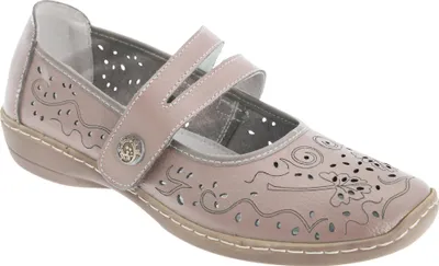 Produktbild von Boulevard Damen Sommer Leder-Schuhe mit Lochmuster DF413 (38 EU / 5UK) (Beige)