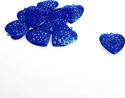 Produktbild von Dekoherzen aus Metall zum Hängen - blau - 4,5 cm - 12 Stück - 92013 70