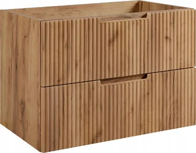 Produktbild von RODAN | Hänge Badschrank - 80 cm - Braun Eiche - Elegante MDF Fronten - Hängeschrank mit Schubladen - Badmöbel - Badmobel Holz