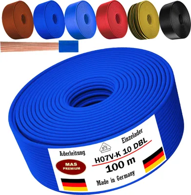 Produktbild von 100m Aderleitung H07 V-K DBL 1x10 mm² Dunkelblau Einzelader flexibel