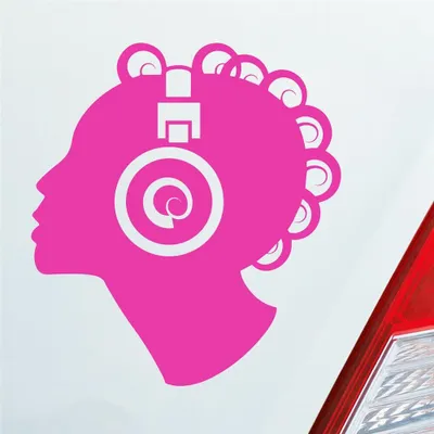 Produktbild von Auto Aufkleber Djane Musik DJ Music 10x11 cm Pink Sticker Heckscheibenaufkleber