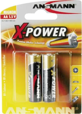 Zdjęcie produktu dla Ansmann Mignon AA, Jednorazowa bateria, AA, Alkaliczny, 1,5 V, 2 szt., Czarny