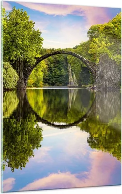 Produktbild von Bilder auf glas - Einteilig - Park Natur Wasser - 50x70cm - Glasbilder - Wandbilder - Bilder - zum Aufhängen bereit - Wanddekoration aus Glas - Glas Bilder - Wandbild auf Glas - GPA50x70-3902