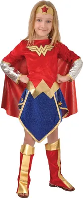 Produktbild von Wonder Woman Kostüm Verkleidung für Mädchen, offizielle DC Comics (Größe 5—7 Jahre)