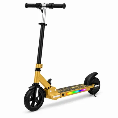 Produktbild von Draixcor Kinder E-Scooter Elektroroller ab 6 Jahren, klappbar, höhenverstellbar 110-160 cm, 6 Zoll Vollgummireifen, 14 km/h, LED-Lichtleiste, 6,5 kg