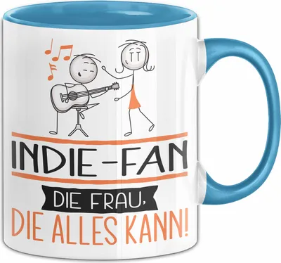 Produktbild von Indie-Fan Geschenk Tasse Becher Die Frau Die Allen Kann Geschenkidee für eine Indie-Fan Lustig (Blau)