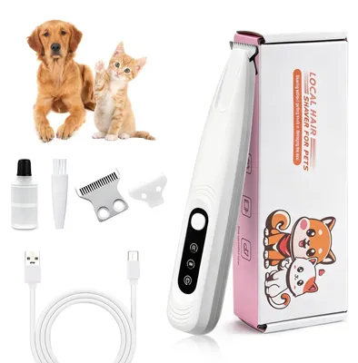 Poottrimmer für Hunde & Katzen, LED, 18 mm Klinge, wasserdicht, wiederaufladbar