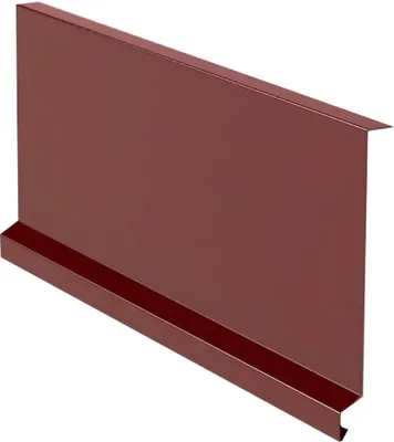 Produktbild von Ortgangblech für Kantendachplatte Br. 250 mm, 1 m, Prefalz glatt, Dunkelrot P.10 RAL 3009