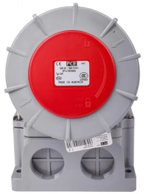 Produktbild von Feststeckdose 63A 4P 400V rot IP67 /ohne Kabelverschraubung/ POWER TWIST 134-6