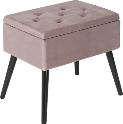 Obrázok produktu pre Lavica Happyment Deca – s úložným priestorom – úložná lavica s úložným priestorom – taburetka s vekom – ružová – 50 × 35 × 45 cm