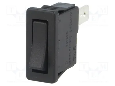 Immagine prodotto di 1 interruttore a levetta, colore nero, modello H8800VABB, per applicazioni a 10A/250VAC, con posizione OFF-ON, posizione 2