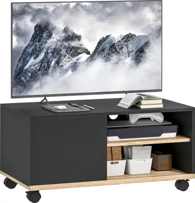 Produktbild von HOMCOM TV Schrank, Lowboard auf Rollen mit verstellbarer Ablage, Schrank