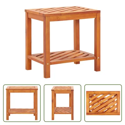 Immagine prodotto di The Living Store Tavolino in legno massiccio di acacia 45 x 33 x 45 cm