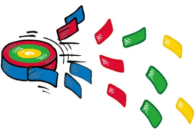 Produktbild von frisbee Konfetti junior 6,5 cm rot/grün/blau/gelb 4er pack