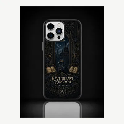 Productafbeelding van iPhone 14 Pro Max hoesje, telefoonhoesje, beschermhoesje, case met ravenhartmotief – LUNØIR ©