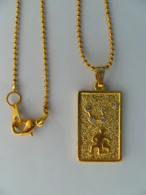 Produktbild von Kette mit Sternzeichen Anhänger: Wassermann, Ketten Horoskop Astrologie Tierkreiszeichen golden