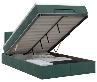 Productafbeelding van vidaXL Ottoman bed met matras, donkergroen, 120 x 200 cm, fluweel