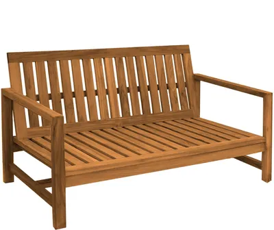Produktbild von Teako Design Loungesofa Udine 3-Sitzer Teakholz Massiv 150x75x87cm