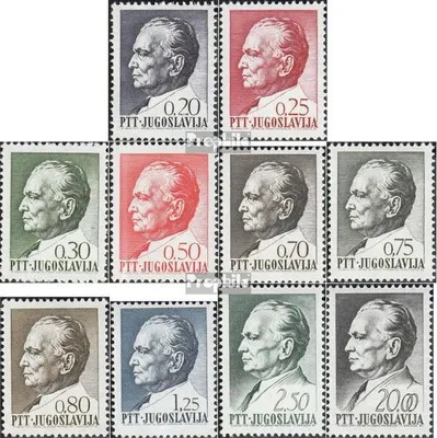 Produktbild von Briefmarken Jugoslawien 1968 Mi 1280-1289 (kompl.Ausg.) postfrisch Freimarken