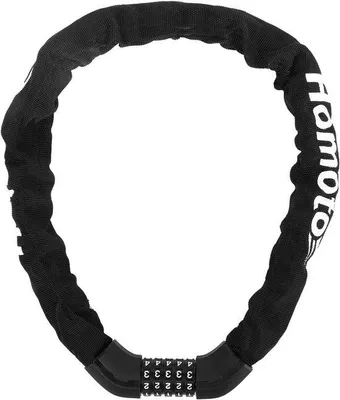 Productafbeelding van Fietsslot - Zwart - 90 cm - Stalen Ketting met 5-Cijferig Wachtwoord - Voor Fiets en Motorfiets