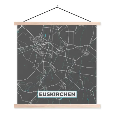 Produktbild von MuchoWow® Textilposter Karte - Euskirchen - Blau - Stadtplan - Deutschland 40x40 cm mit holzfarbenen Rahmen - Posterleiste