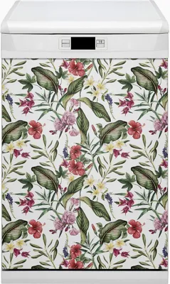 Produktbild von Abwaschbar 45x80 cm Geschirrspüle Magnetmatte Küche Dekorative  - Tropische Blumen