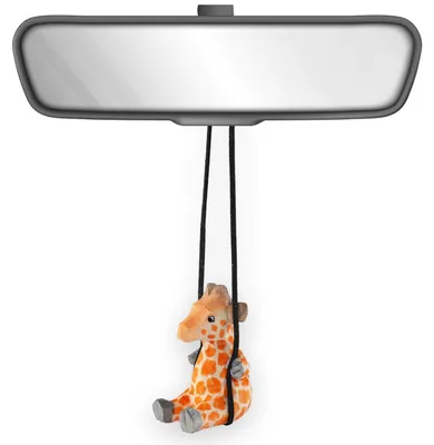 Produktbild von Schwingende Giraffe Holz Autoanhänger handgeschnitzt bemalt 6,3 cm