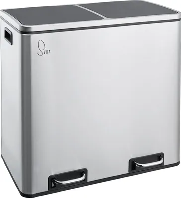 Image de SVITA TM2X24 Poubelle Système de tri des déchets 48L Poubelle de cuisine en inox