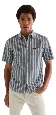 Obrázok produktu pre Wrangler, pánska, košeľa, ľanová košeľa s krátkym rukávom