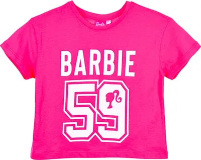 Produktbild von T-Shirt Barbie Crop Top Dunkelpink 140 cm
