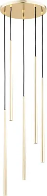 Zdjęcie produktu dla Lampa wisząca okrągła złota 5 podłużnych tub CARMEN 5xG9 10W ALF63144 Alfa