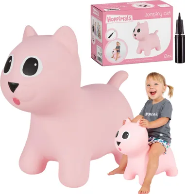 Produktbild von Hoppimals Gummi-Hüpfer für Kinder mit Pumpe, rosa Katze