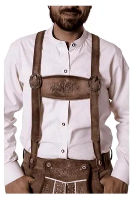 Produktbild von Bayerische Hosenträger für Herren | Lederhosen Hosenträger mit Schnallen für  Kostüm